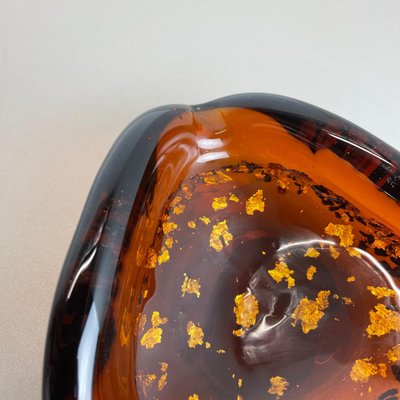 Italian Murano Glass Gold Dust Flakes Bowl Element Shell Ashtray, 1970s-QZ-1143206