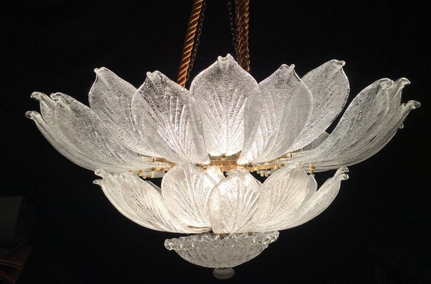 Italian Murano Glass Leaf Chandelier-MBH-1031996