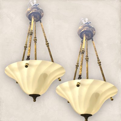 Italian Murano Glass Light Pendants, 1980s, Set of 2-JJC-1417059