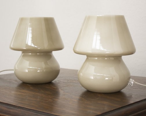 Italian Murano Glass Mushroom Lamps, 1990s, Set of 2-MPO-1794145