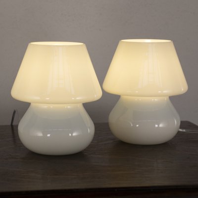 Italian Murano Glass Mushroom Lamps, 1990s, Set of 2-MPO-1794127