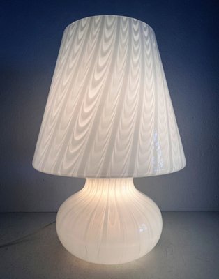 Italian Murano Glass Mushroom Table Lamp with Swirl Art Glass, 1970s-VNE-1279386