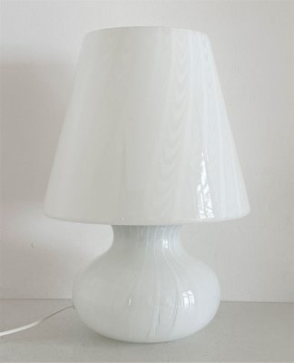 Italian Murano Glass Mushroom Table Lamp with Swirl Art Glass, 1970s-VNE-1279386