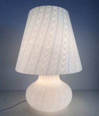 Italian Murano Glass Mushroom Table Lamp with Swirl Art Glass, 1970s-VNE-1279386