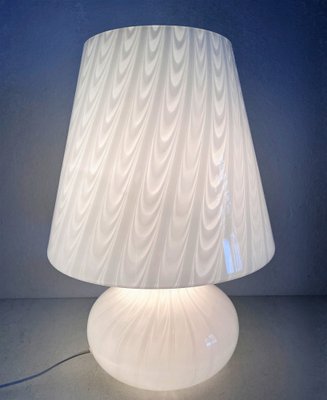 Italian Murano Glass Mushroom Table Lamp with Swirl Art Glass, 1970s-VNE-1279386