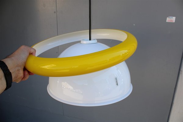 Italian Murano Glass Pendant Lamp in the style of Sottsass for Mazzega, 1970-EH-1416846