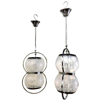 Italian Murano Glass Pendant Lamps, 1960s, Set of 2-TE-590037