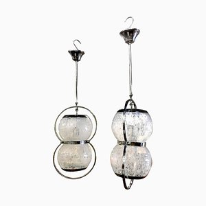 Italian Murano Glass Pendant Lamps, 1960s, Set of 2-TE-590037