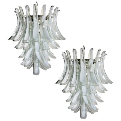 Italian Murano Glass Petal Chandeliers, Set of 2-OVO-1235232