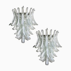 Italian Murano Glass Petal Chandeliers, Set of 2-OVO-1235232