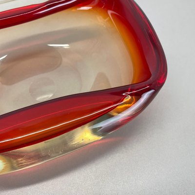 Italian Murano Glass Red-Yellow Bowl, 1970s-QZ-1814026