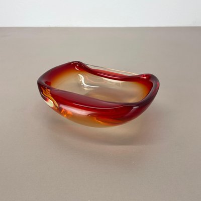 Italian Murano Glass Red-Yellow Bowl, 1970s-QZ-1814026