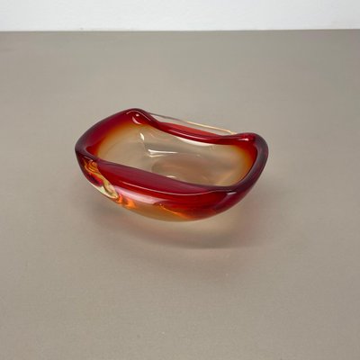 Italian Murano Glass Red-Yellow Bowl, 1970s-QZ-1814026