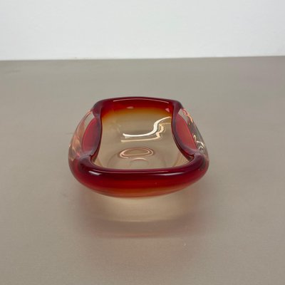 Italian Murano Glass Red-Yellow Bowl, 1970s-QZ-1814026