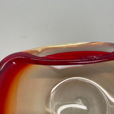 Italian Murano Glass Red-Yellow Bowl, 1970s-QZ-1814026