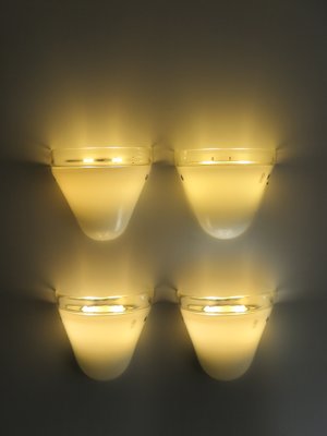 Italian Murano Glass Sconces from Leucos, 1970s, Set of 4-CC-876042