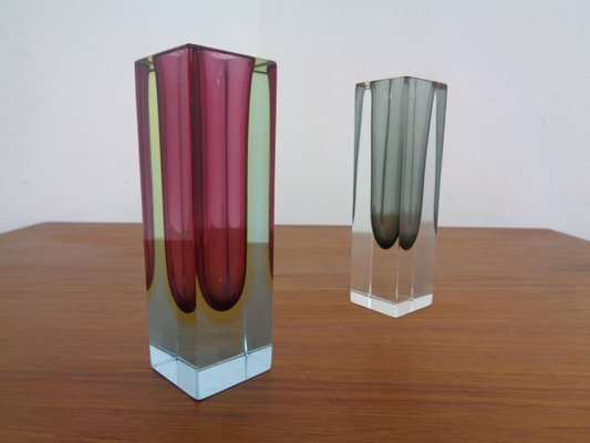 Italian Murano Glass Sommerso Vases from Murano, 1960s, Set of 2-RDW-827884