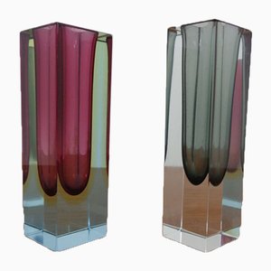 Italian Murano Glass Sommerso Vases from Murano, 1960s, Set of 2-RDW-827884