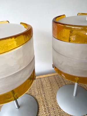 Italian Murano Glass Table Lamps by Mazzega, 1980s, Set of 2-FUE-1395832