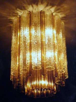 Italian Murano Glass Trilobi Ceiling Lamps from Venini, 1960s, Set of 2-KGD-768913