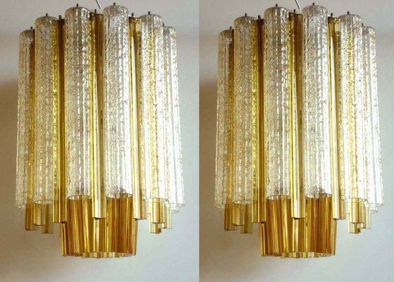 Italian Murano Glass Trilobi Ceiling Lamps from Venini, 1960s, Set of 2-KGD-768913