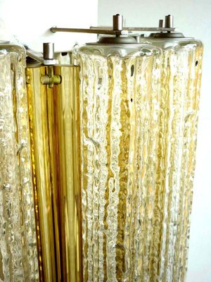 Italian Murano Glass Trilobi Ceiling Lamps from Venini, 1960s, Set of 2-KGD-768913