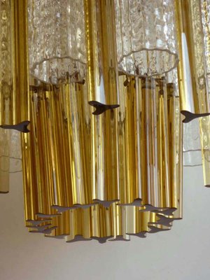 Italian Murano Glass Trilobi Ceiling Lamps from Venini, 1960s, Set of 2-KGD-768913