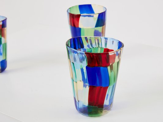 Italian Murano Glass Tumblers, 1980s, Set of 6-YJA-1763612