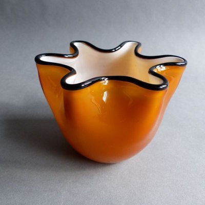 Italian Murano Glass Vase with Wavy Rim, 1950s-WK-776532