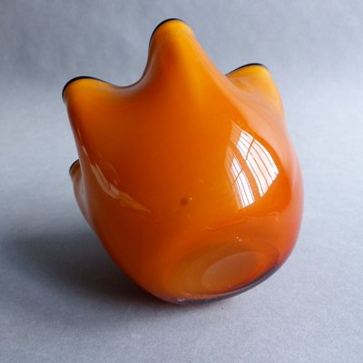 Italian Murano Glass Vase with Wavy Rim, 1950s-WK-776532