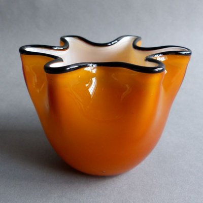 Italian Murano Glass Vase with Wavy Rim, 1950s-WK-776532