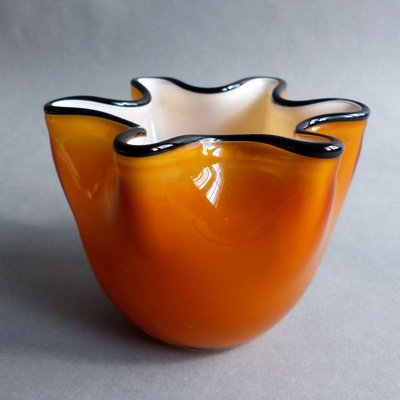 Italian Murano Glass Vase with Wavy Rim, 1950s-WK-776532