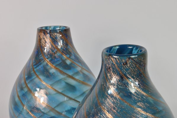 Italian Murano Glass Vases by Fratelli Toso, 1960s, Set of 2-WFB-1272966