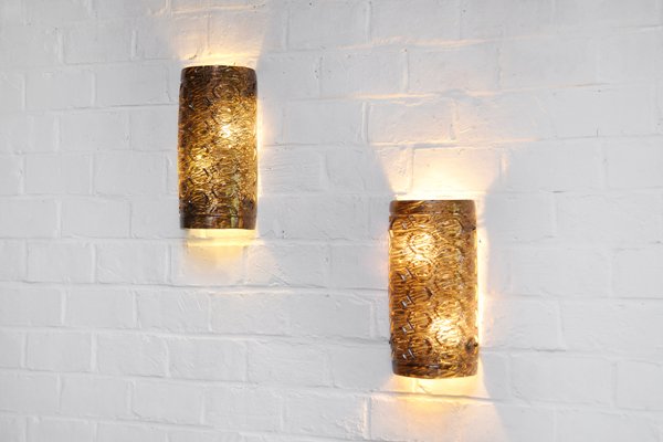 Italian Murano Glass Wall Lights with Geometric Patterns, 1960s, Set of 2-WUY-1304131