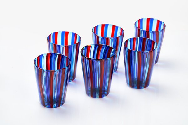 Italian Murano Glasses by Angelo Ballarin for Ribes Studio, 2004, Set of 6-TKI-1792848