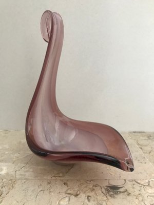 Italian Murano Purple and Violet Swan Art Glass Sculpture, 1960s-NOU-636290