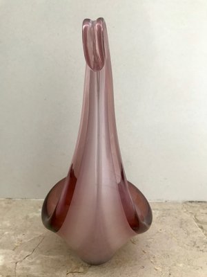 Italian Murano Purple and Violet Swan Art Glass Sculpture, 1960s-NOU-636290