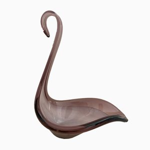 Italian Murano Purple and Violet Swan Art Glass Sculpture, 1960s-NOU-636290