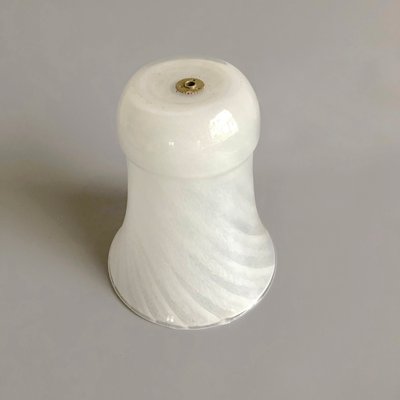 Italian Murano Swirled White Glass Vase Table Lamp, 1970s-HWV-1156280