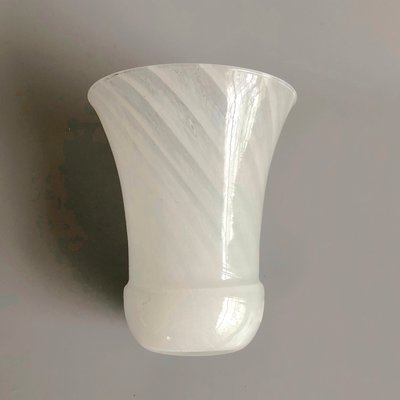 Italian Murano Swirled White Glass Vase Table Lamp, 1970s-HWV-1156280