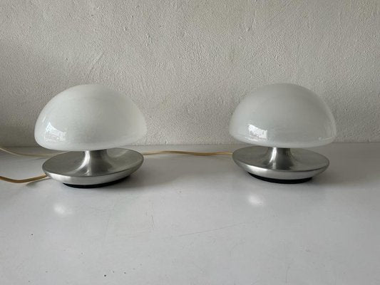 Italian Mushroom Table Lamps in Murano Glass by Venini, 1970s, Set of 2-RDS-1420007