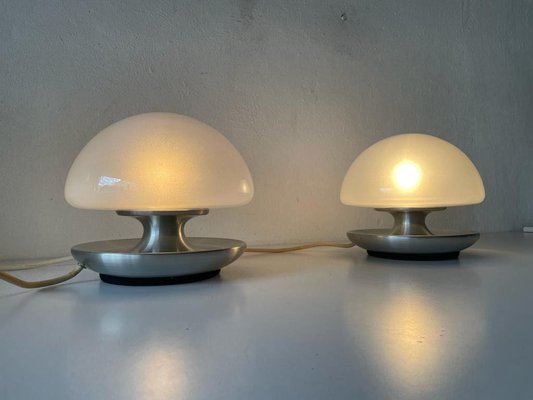 Italian Mushroom Table Lamps in Murano Glass by Venini, 1970s, Set of 2-RDS-1420007