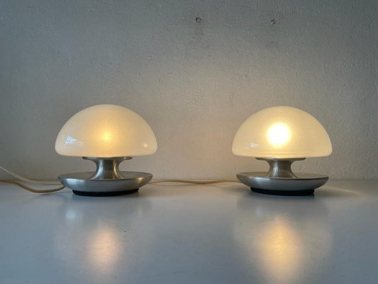 Italian Mushroom Table Lamps in Murano Glass by Venini, 1970s, Set of 2-RDS-1420007