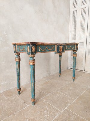 Italian Neoclassical Decorative Painted Console Table with Faux Marble Top-TDA-1376392