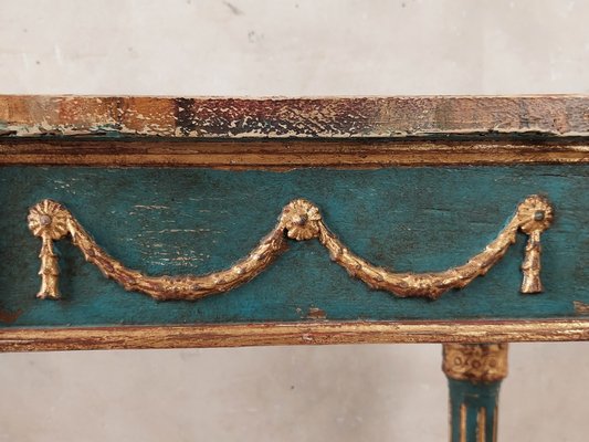 Italian Neoclassical Decorative Painted Console Table with Faux Marble Top-TDA-1376392