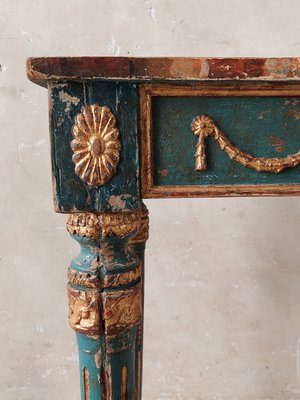 Italian Neoclassical Decorative Painted Console Table with Faux Marble Top-TDA-1376392