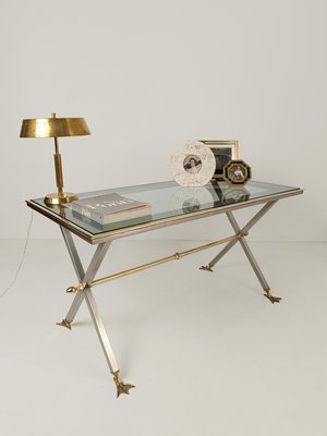 Italian Neoclassical Desk in Metal and Brass attributed to Banci Firenze, 1970s-UIW-2021032