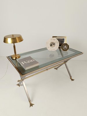 Italian Neoclassical Desk in Metal and Brass attributed to Banci Firenze, 1970s-UIW-2021032