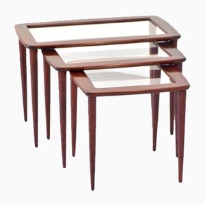 Italian Nesting Tables in Mahogany attributed to Ico & Luisa Parisi, 1960s, Set of 3-DUG-2041266