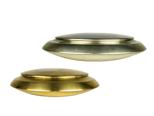 Italian Nickel-Plating & Brass Solaria Boxes by Nella Longari, 1970s, Set of 2